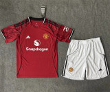 25-26 Manchester United home Set.Jersey & Short High Quality