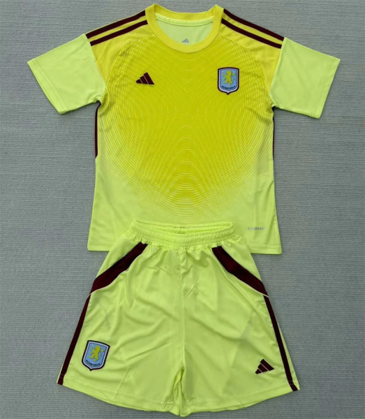 Kids kit 25-26 Aston Villa (Goalkeeper)  Thailand Quality