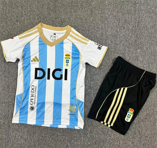 Kids kit 25-26 Oviedo Third Away Thailand Quality