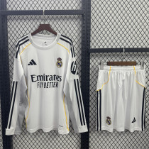 Long sleeve 25-26 Real Madrid home Set.Jersey & Short High Quality