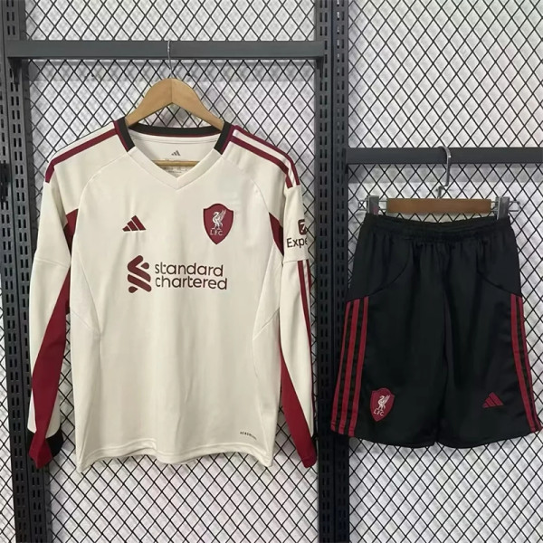 Long sleeve 25-26 Liverpool Away Set.Jersey & Short High Quality