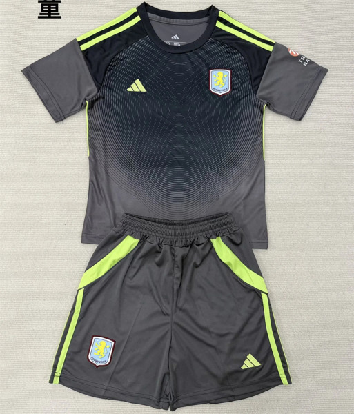 Kids kit 25-26 Aston Villa (Goalkeeper)  Thailand Quality