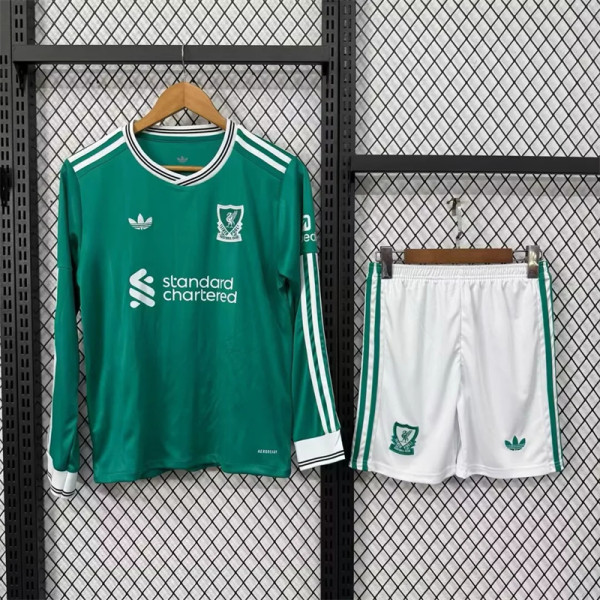 Long sleeve 25-26 Liverpool Third Away Set.Jersey & Short High Quality