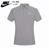 25-26 NK (silver gray) Polo short sleeved shirt Fabric: Nylon double line grid