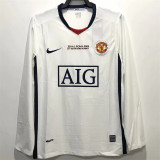 UEFA  Long sleeve 08-09 Manchester United Away Retro Jersey Thailand Quality