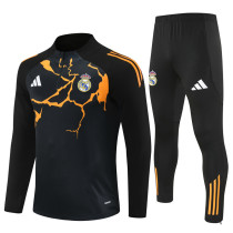 25-26 Real Madrid (black-orange) Adult Sweater tracksuit set