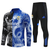 25-26 Real Madrid (black-blue) Adult Sweater tracksuit set