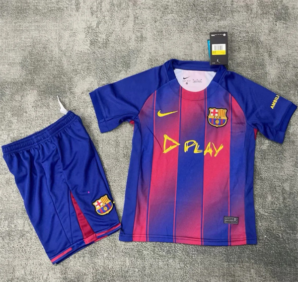 Kids kit 25-26 FC Barcelona (Training clothes) Thailand Quality