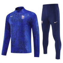 25-26 France (bright blue) Adult Sweater tracksuit set Soccer Jersey