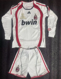Long sleeve Kids kit 06-07 AC Milan Away (Retro Jersey) Thailand Quality
