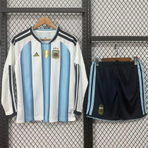 Long sleeve Kids kit 2026 Argentina home Thailand Quality