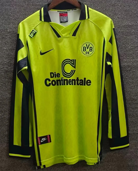 Long sleeve 1996 Borussia Dortmund home Retro Jersey Thailand Quality