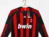 Long sleeve 08-09 AC Milan home Retro Jersey Thailand Quality