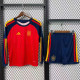 Long sleeve 2026 Spain home Adult Jersey & Short Set Quality