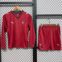 Long sleeve Kids kit 2026 Portugal home Thailand Quality