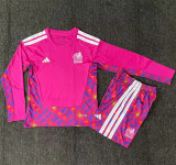 Long sleeve Kids kit 2026 Mexico (goalkeeper) Thailand Quality