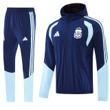2026 Argentina (royal blue) hooded Windbreaker Soccer Jacket suit