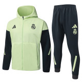 25-26 Real Madrid (light green) Jacket and cap set training suit Thailand Qualit