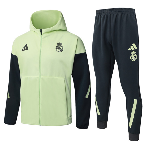 25-26 Real Madrid (light green) Jacket and cap set training suit Thailand Qualit