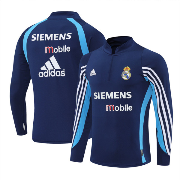 2003-04 Real Madrid (royal blue) Retro Jersey Adult Sweater tracksuit