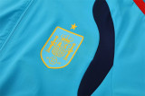 2026 Spain (lake blue) hooded Windbreaker Soccer Jacket suit