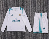 Long sleeve Kids kit 17-18 Real Madrid home (Retro Jersey) Thailand Quality