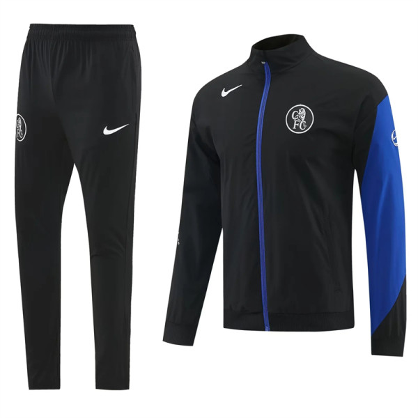 26-27 Chelsea (black) Windbreaker Set Soccer Jacket