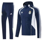 26-27 Real Madrid (royal blue) hooded Windbreaker Soccer Jacket suit