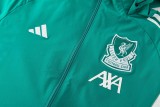 26-27 Liverpool (green) hooded Windbreaker Soccer Jacket suit