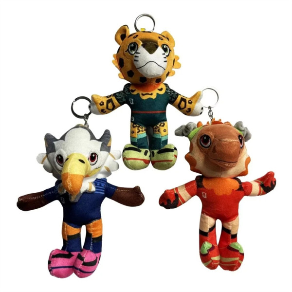 2026 US Canada Mexico World Cup mascot plush toy keychain