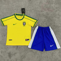Kids kit 1998 Brazil home (Retro Jersey) Thailand Quality