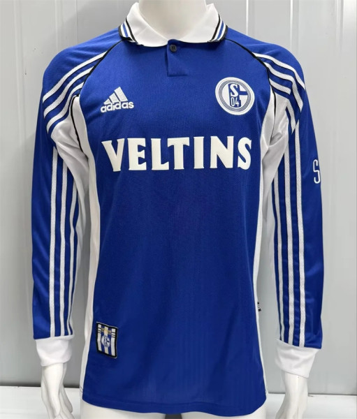 Long sleeve 99-00 Schalke 04 home Retro Jersey Thailand Quality