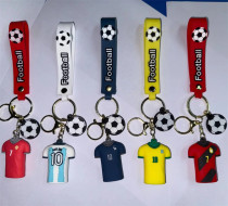 Silicone keychain for football star jerseys
