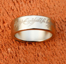 Magnetic Engraved PK Ring - Silver - Letter Pattern (2 Sizes)