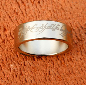 Magnetic Engraved PK Ring - Silver - Letter Pattern (2 Sizes)