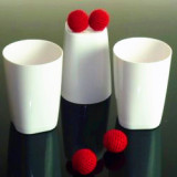 Cups and Balls w/Chop Cup Combo (Porcelain White, Plastic) by 52magic