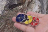 Four Colour Chinese Coins by J.C Magic