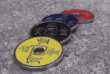 Four Colour Chinese Coins by J.C Magic