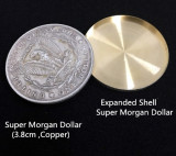 Expanded Shell Super Morgan Dollar (Head/Tail, Brass)