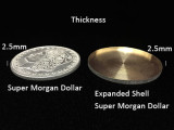 Expanded Shell Super Morgan Dollar (Head/Tail, Brass)