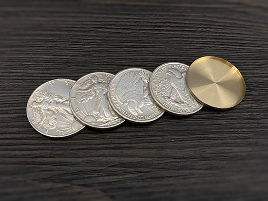 Walking Liberty Half Dollar Shell and Coin Set (4 Coins 1 Shell