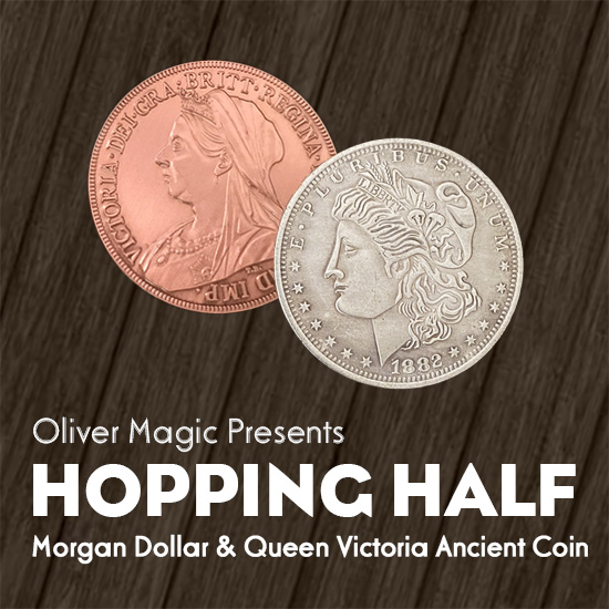 SUMAG Hopping Half Magic Trick Coin Set - Morgan Dollar & Statue Liberty Deluxe