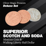 Superior Scotch and Soda (Double Locking, Walking Liberty Half Dollar) by Oliver Magic - Deluxe Set