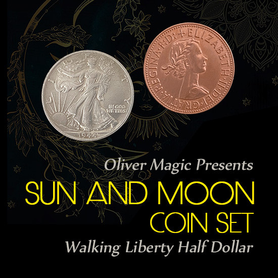 Sun and Moon Coin Set (Walking Liberty Half Dollar) by Oliver 