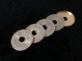Japanese Ancient Coin Set (4 Coins 1 Shell) by Oliver Magic