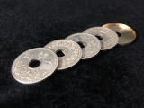 Japanese Ancient Coin Set (4 Coins 1 Shell) by Oliver Magic
