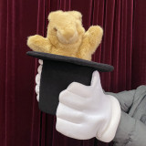 Rabbit in Hat Puppet (Brown/Yellow)