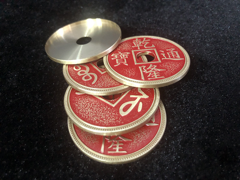 Chinese Palace Coin Set (4 Coins 1 Shell, Red, Morgan Size) by