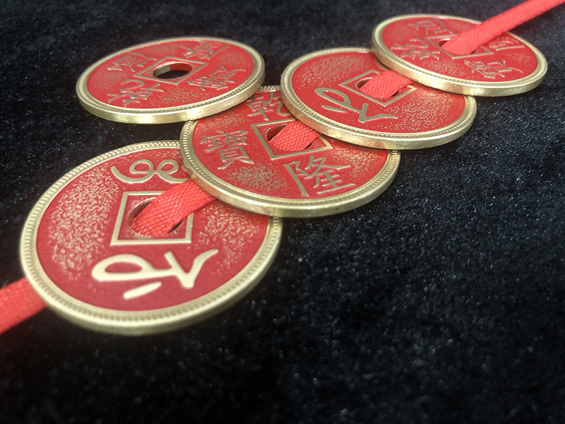 Chinese Palace Coin Set (4 Coins 1 Shell, Red, Morgan Size) by