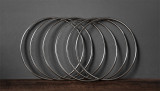 Deluxe Traditional Chinese Linking Rings 6 Rings Set (8.7 Inch, Chrome, Solid)